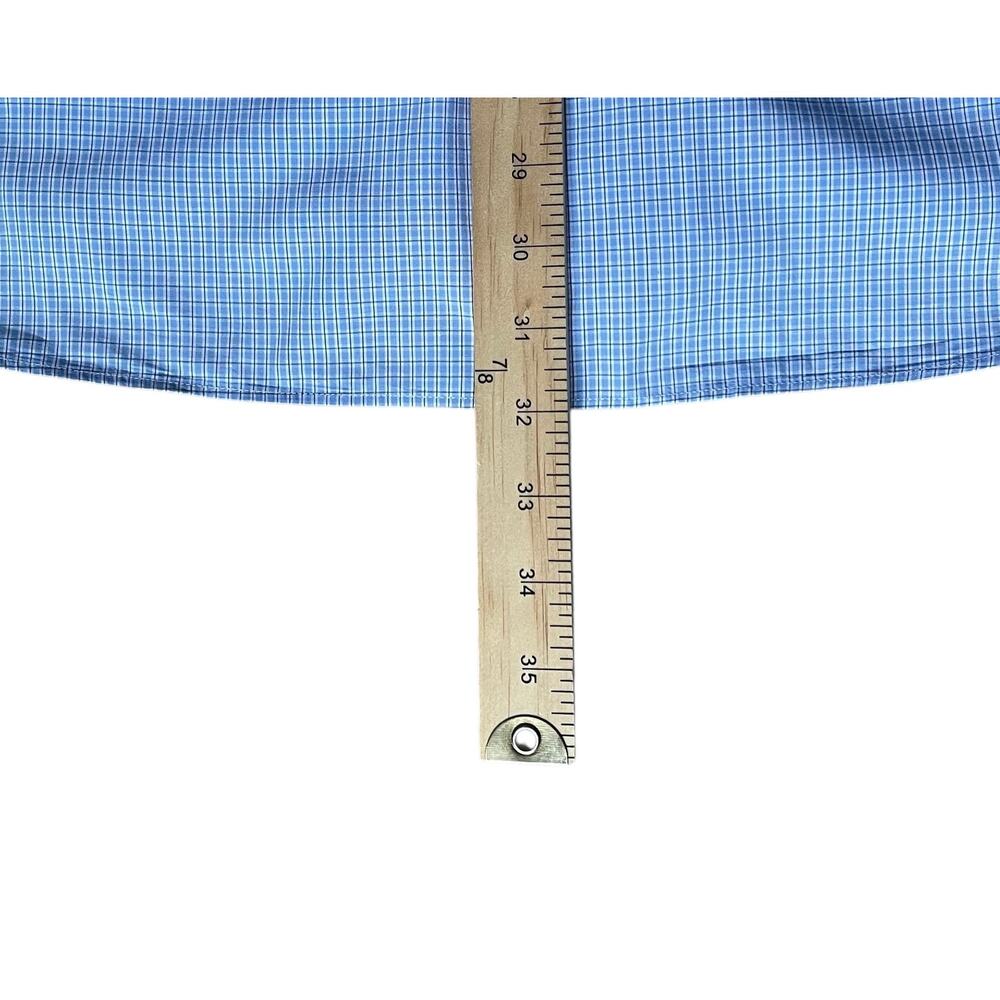 Luciano Moresco Men's Button-Down Dress Shirt Blue Micro Check Cotton Size XL - Picture 6 of 6